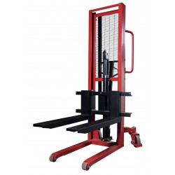 Apilador manual con horquillas regulables en anchura