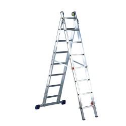Escalera de aluminio de 2 tramos profesional transformable
