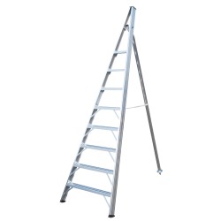 Escalera agrícola de aluminio, más estrecha en su parte superior